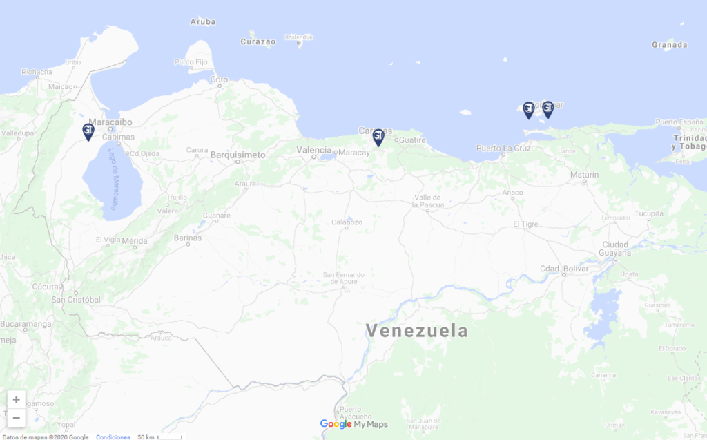 Mapa de ubicaciones de Grupo Target en Venezuela
