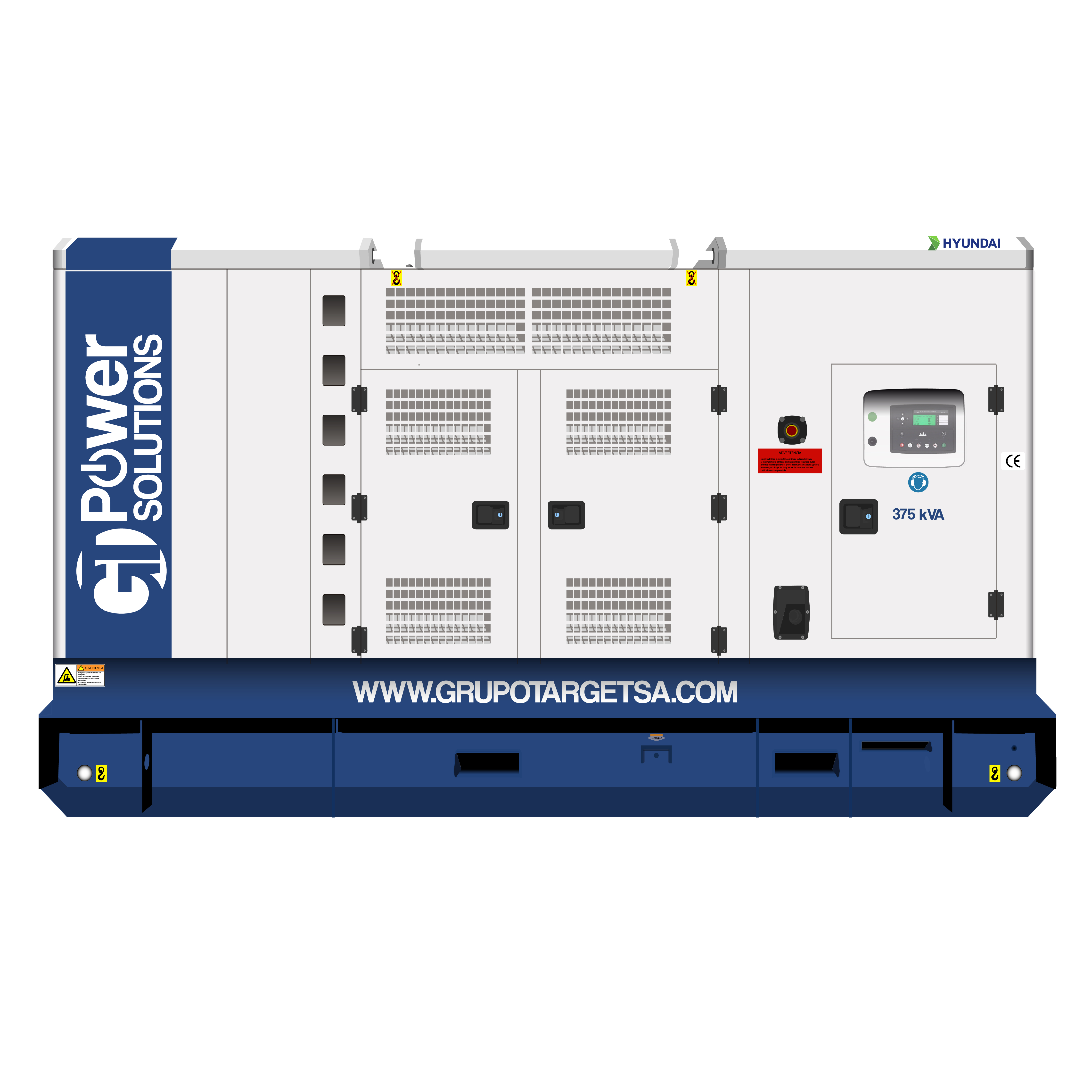 Planta Eléctrica 375KVA HYUNDAI Trifásico